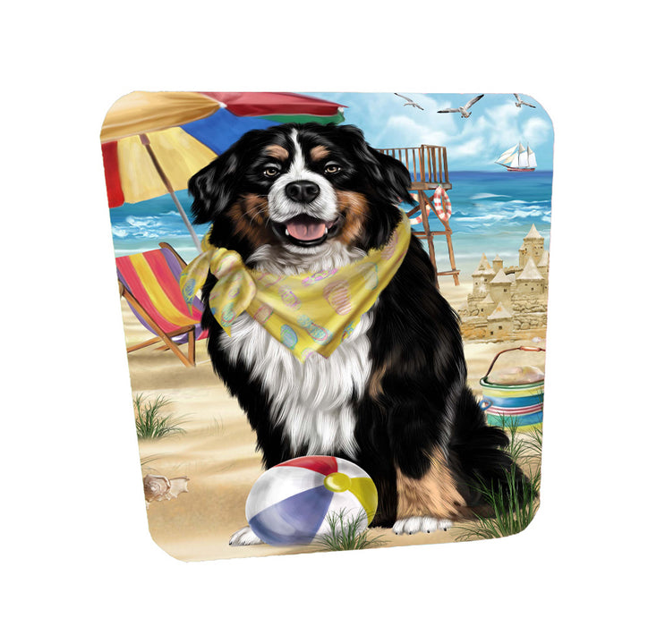 Pet Friendly Beach Bernese Mountain Dog Dog Coasters Set of 4 CSTA58124