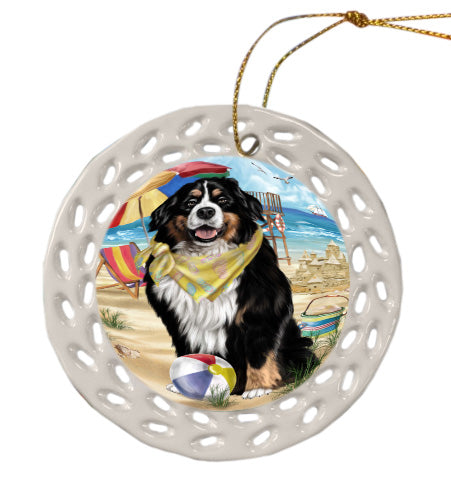 Pet Friendly Beach Bernese Mountain Dog Dog Doily Ornament DPOR58536