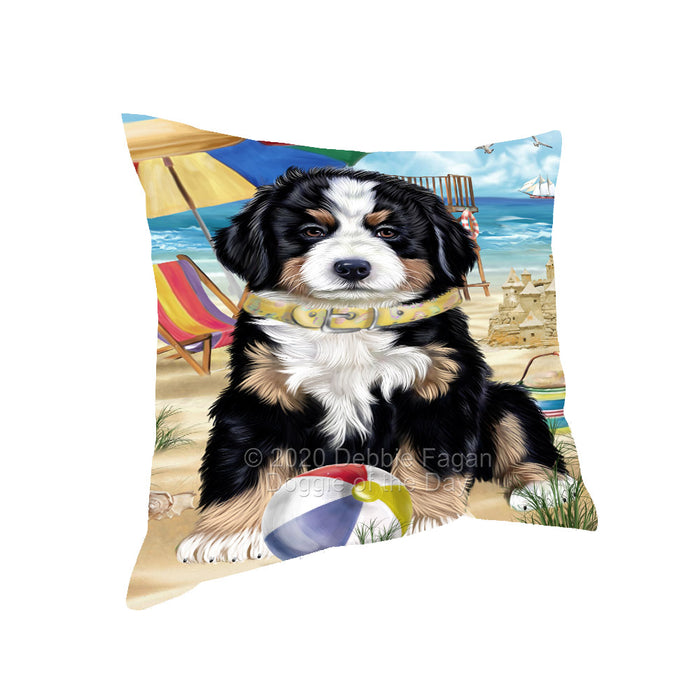 Pet Friendly Beach Bernese Mountain Dog Dog Pillow with Top Quality High-Resolution Images - Ultra Soft Pet Pillows for Sleeping - Reversible & Comfort - Ideal Gift for Dog Lover - Cushion for Sofa Couch Bed - 100% Polyester, PILA91594