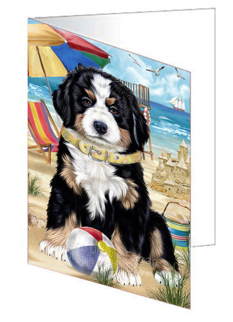 Pet Friendly Beach Bernese Mountain Dog Dog Handmade Artwork Assorted Pets Greeting Cards and Note Cards with Envelopes for All Occasions and Holiday Seasons