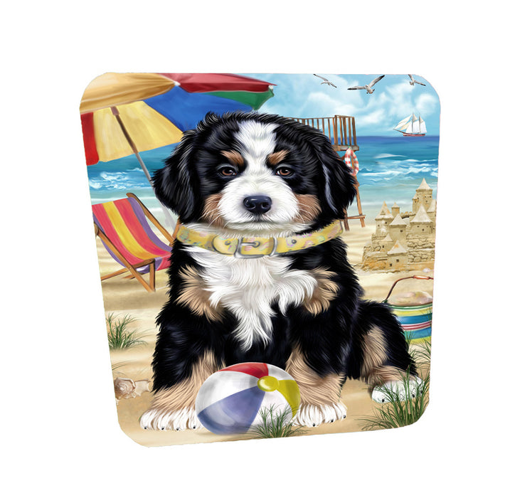 Pet Friendly Beach Bernese Mountain Dog Dog Coasters Set of 4 CSTA58125