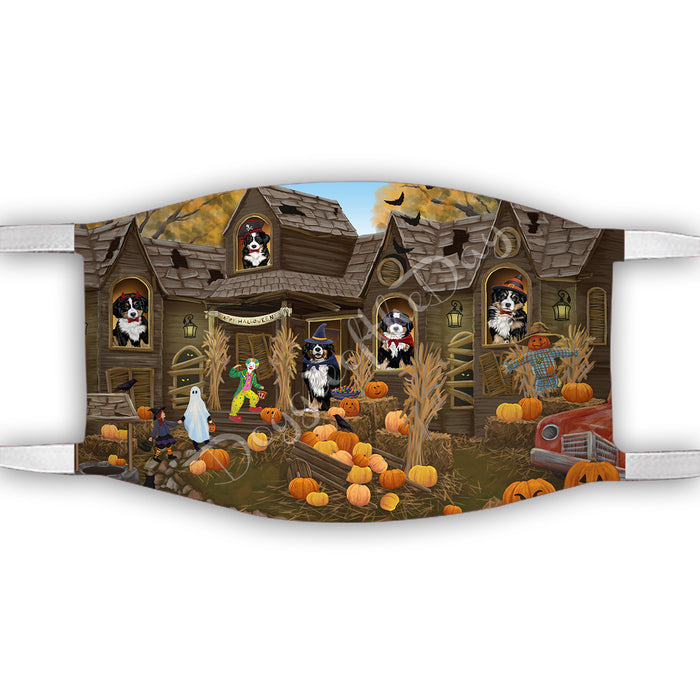 Haunted House Halloween Trick or Treat  Bernese Mountain Dogs Face Mask FM49673