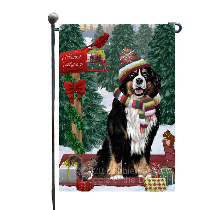 Christmas Woodland Sled Bernese Mountain Dog Garden Flags Outdoor Decor for Homes and Gardens Double Sided Garden Yard Spring Decorative Vertical Home Flags Garden Porch Lawn Flag for Decorations GFLG68406