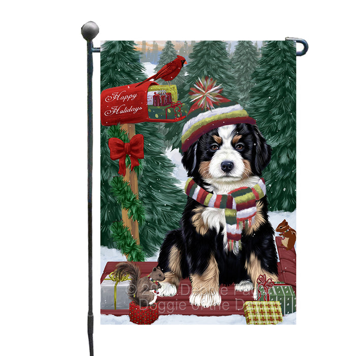 Christmas Woodland Sled Bernese Mountain Dog Garden Flags Outdoor Decor for Homes and Gardens Double Sided Garden Yard Spring Decorative Vertical Home Flags Garden Porch Lawn Flag for Decorations GFLG68407