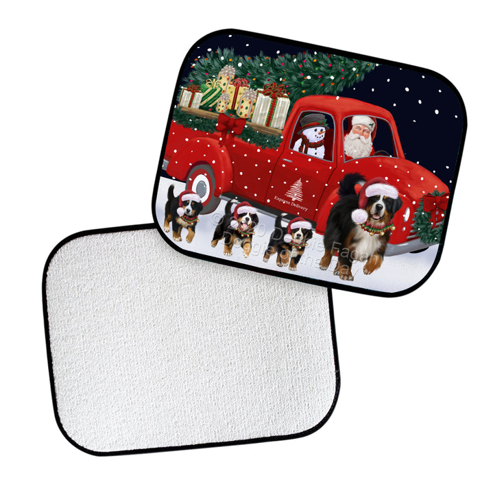 Christmas Express Delivery Red Truck Running Bernese Mountain Dogs Polyester Anti-Slip Vehicle Carpet Car Floor Mats  CFM49411