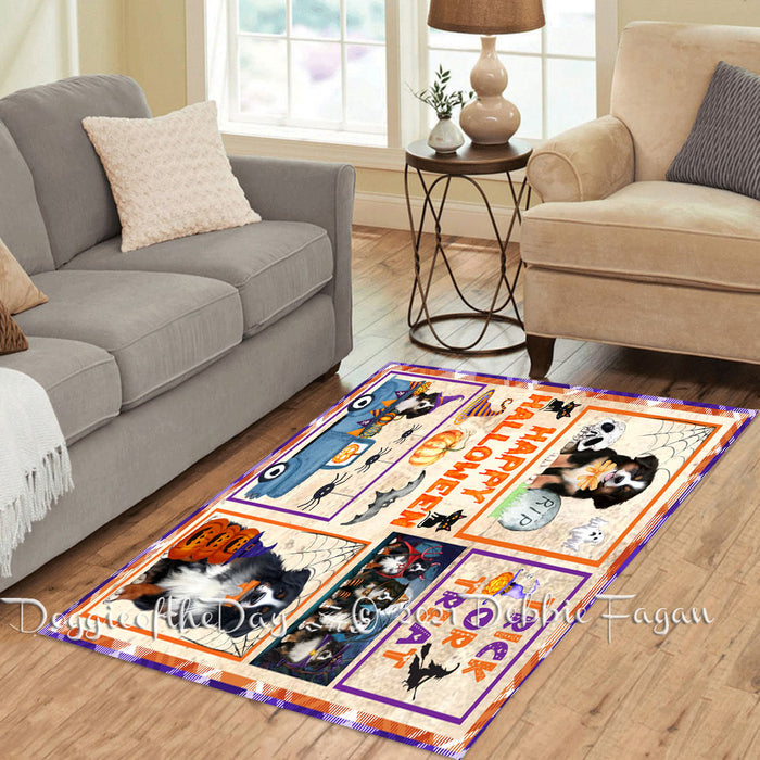 Happy Halloween Trick or Treat Bernese Mountain Dogs Polyester Living Room Carpet Area Rug ARUG65466