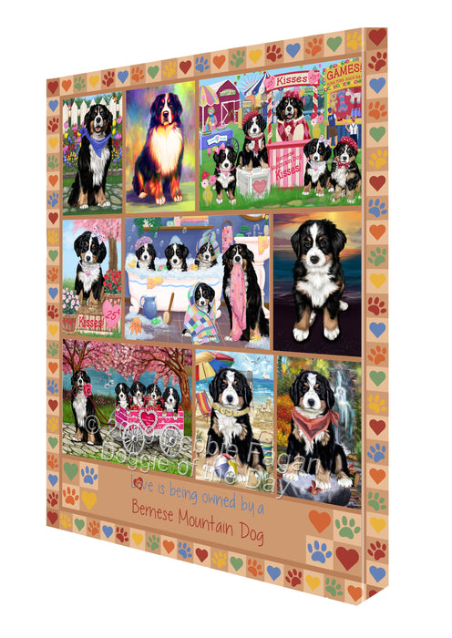 Love is Being Owned Bernese Mountain Dog Beige Canvas Print Wall Art Décor CVS137654