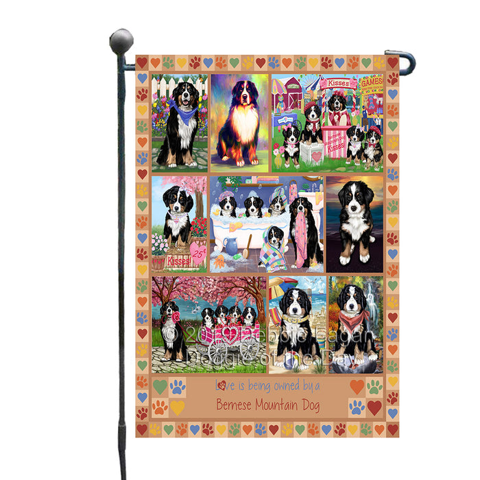 Love is Being Owned Bernese Mountain Dog Beige Garden Flag GFLG65385