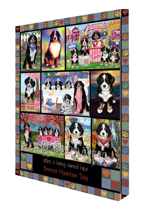 Love is Being Owned Bernese Mountain Dog Grey Canvas Print Wall Art Décor CVS137663