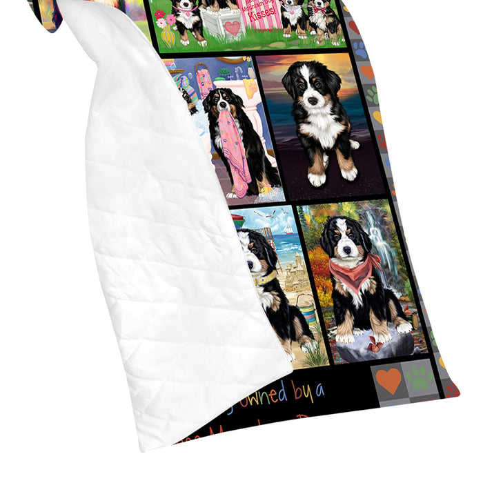 Love is Being Owned Bernese Mountain Dog Grey Quilt