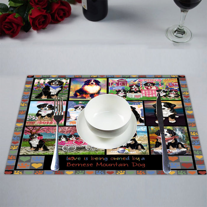 Love is Being Owned Bernese Mountain Dog Grey Placemat