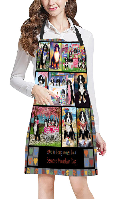 Love is Being Owned Bernese Mountain Dog Grey Apron