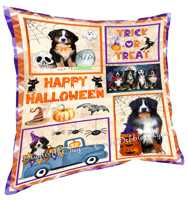 Happy Halloween Trick or Treat Bernese Mountain Dogs Pillow with Top Quality High-Resolution Images - Ultra Soft Pet Pillows for Sleeping - Reversible & Comfort - Ideal Gift for Dog Lover - Cushion for Sofa Couch Bed - 100% Polyester