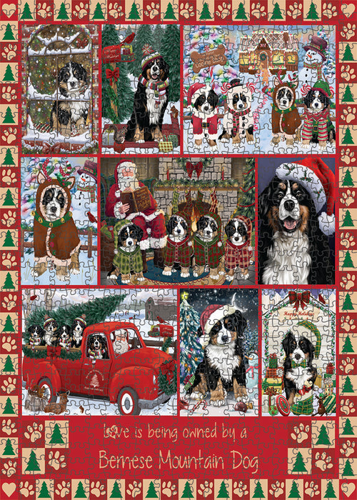 Love is Being Owned Christmas Bernese Mountain Dogs Puzzle with Photo Tin PUZL99276