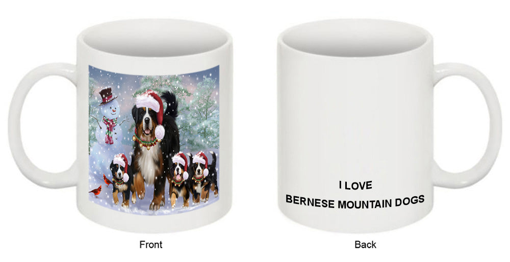 Christmas Running Family Bernese Mountain Dogs Coffee Mug MUG50861
