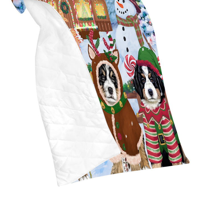 Holiday Gingerbread Cookie Bernese Mountain Dogs Quilt