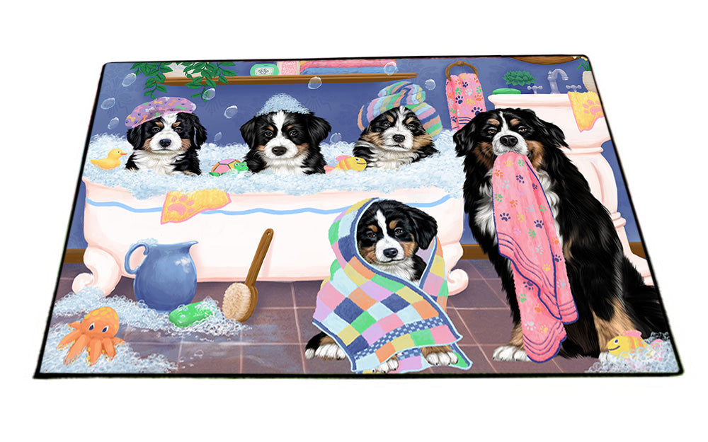 Rub A Dub Dogs In A Tub Bernese Mountain Dogs Floormat FLMS53475