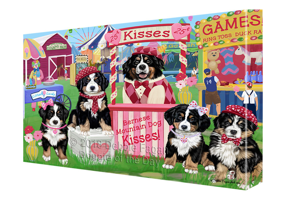 Carnival Kissing Booth Bernese Mountain Dogs Canvas Print Wall Art Décor CVS124280