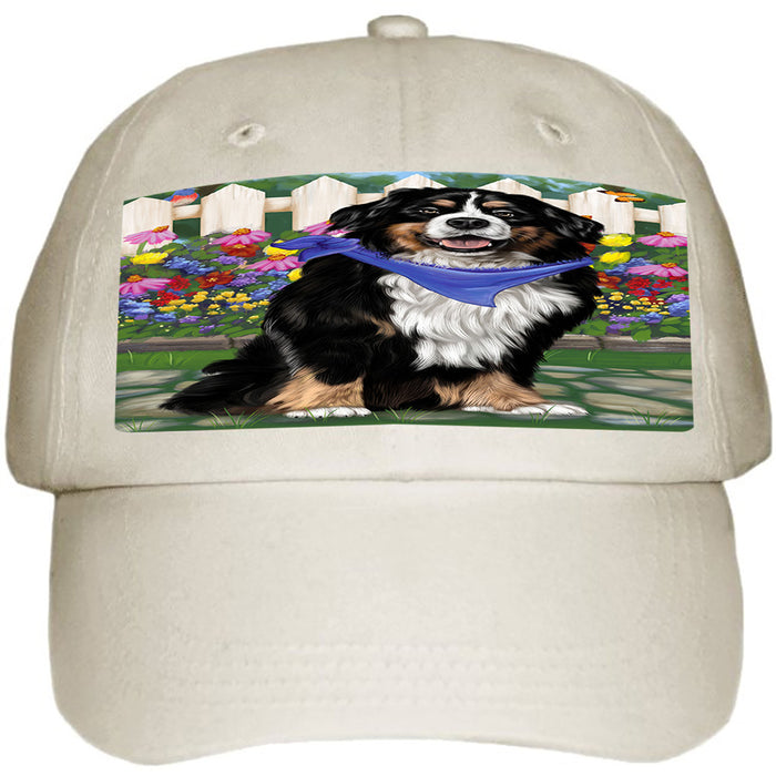 Spring Floral Bernese Mountain Dog Ball Hat Cap HAT53100