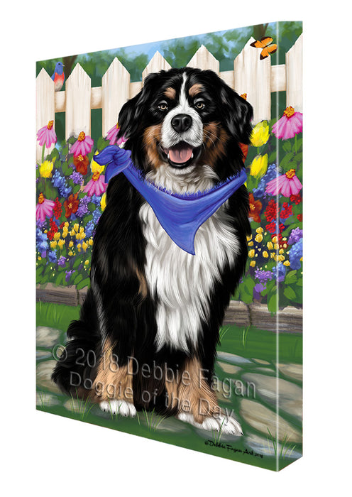 Spring Floral Bernese Mountain Dog Canvas Wall Art CVS63853