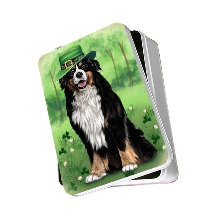 St. Patricks Day Irish Portrait Bernese Mountain Dog Photo Storage Tin PITN49321