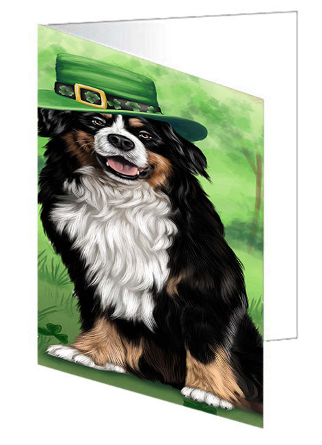 St. Patricks Day Irish Portrait Bernese Mountain Dog Handmade Artwork Assorted Pets Greeting Cards and Note Cards with Envelopes for All Occasions and Holiday Seasons GCD51992
