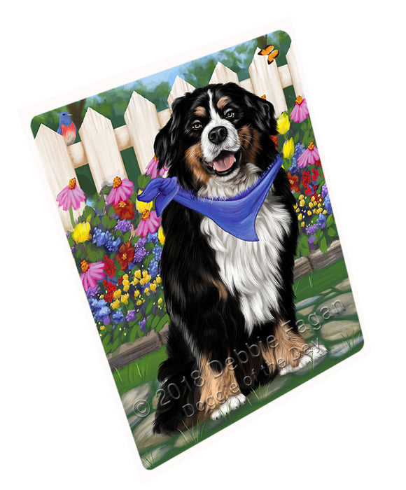 Spring Floral Bernedoodle Dog Tempered Cutting Board C53232
