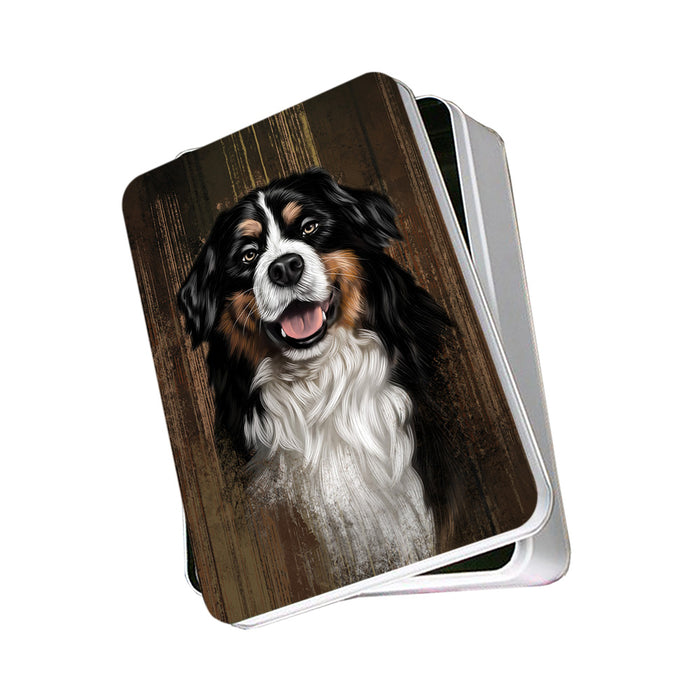 Rustic Bernese Mountain Dog Photo Storage Tin PITN50341