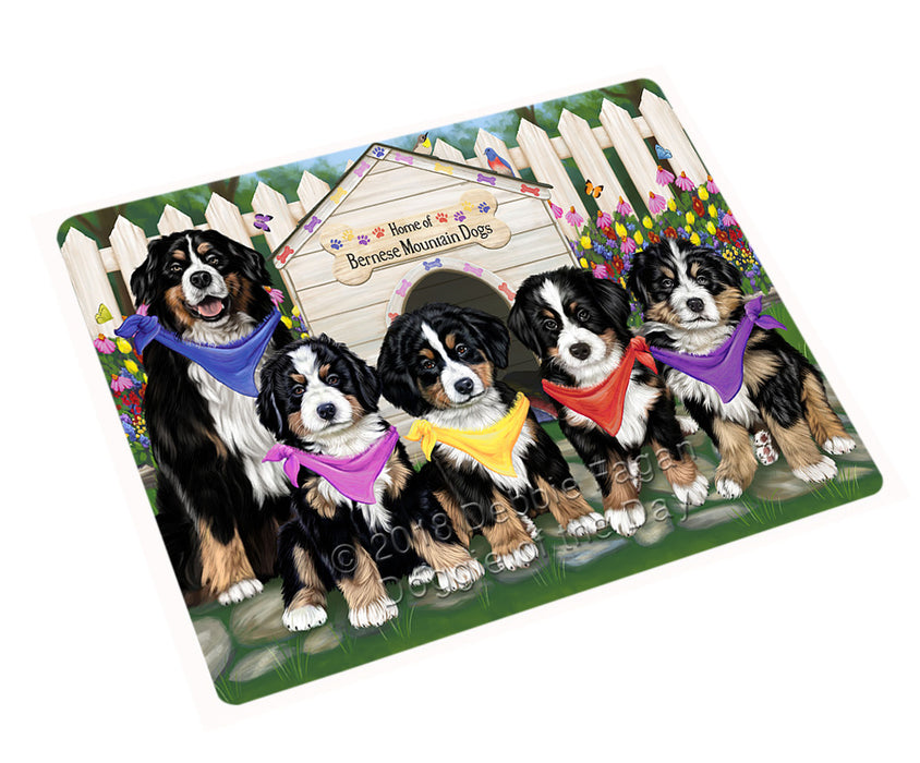 Spring Floral Bernese Mountain Dog Tempered Cutting Board C53235