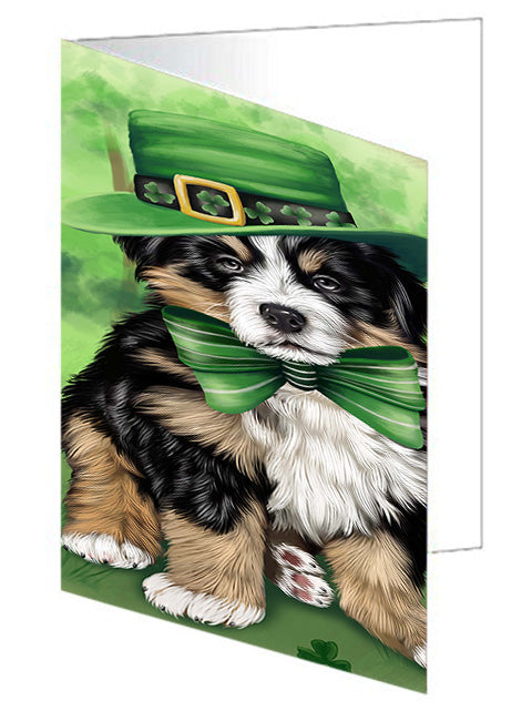 St. Patricks Day Irish Portrait Bernese Mountain Dog Handmade Artwork Assorted Pets Greeting Cards and Note Cards with Envelopes for All Occasions and Holiday Seasons GCD51998