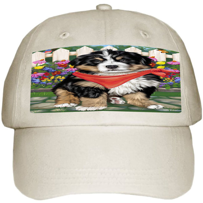 Spring Floral Bernese Mountain Dog Ball Hat Cap HAT53106