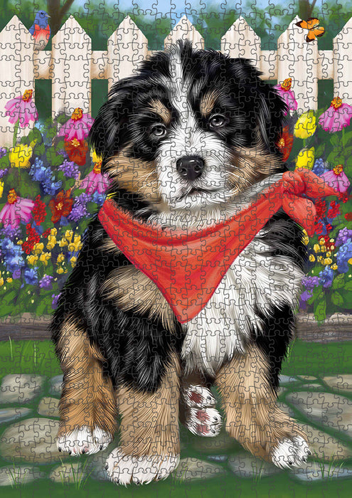 Spring Floral Bernese Mountain Dog Puzzle with Photo Tin PUZL53079