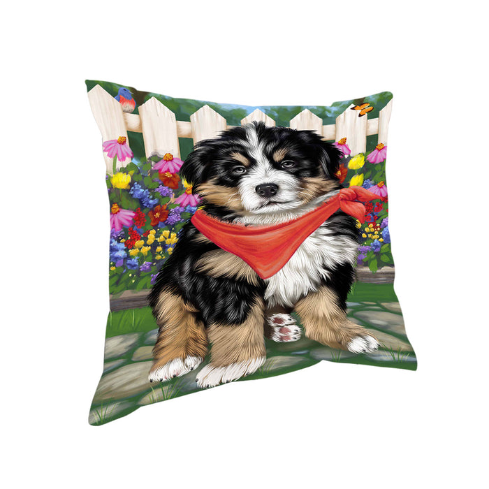 Spring Floral Bernese Mountain Dog Pillow PIL55020