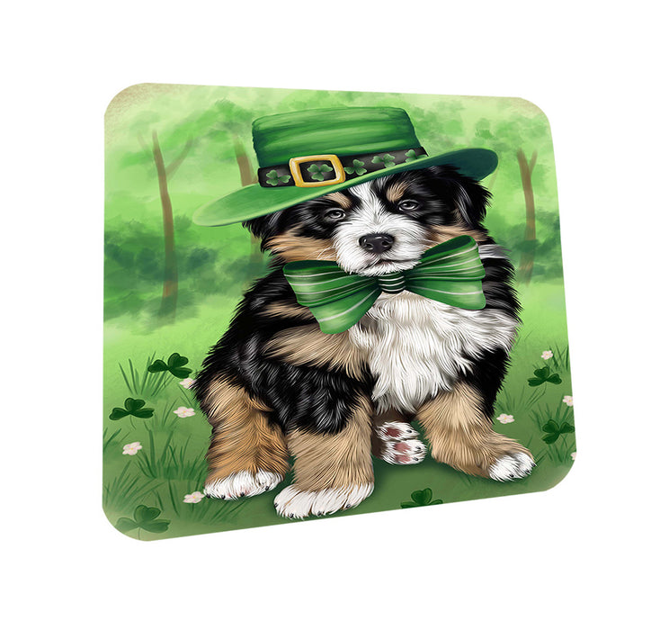 St. Patricks Day Irish Portrait Bernese Mountain Dog Coasters Set of 4 CST49282