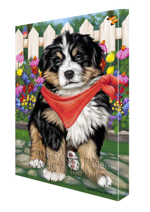 Spring Floral Bernese Mountain Dog Canvas Wall Art CVS63871