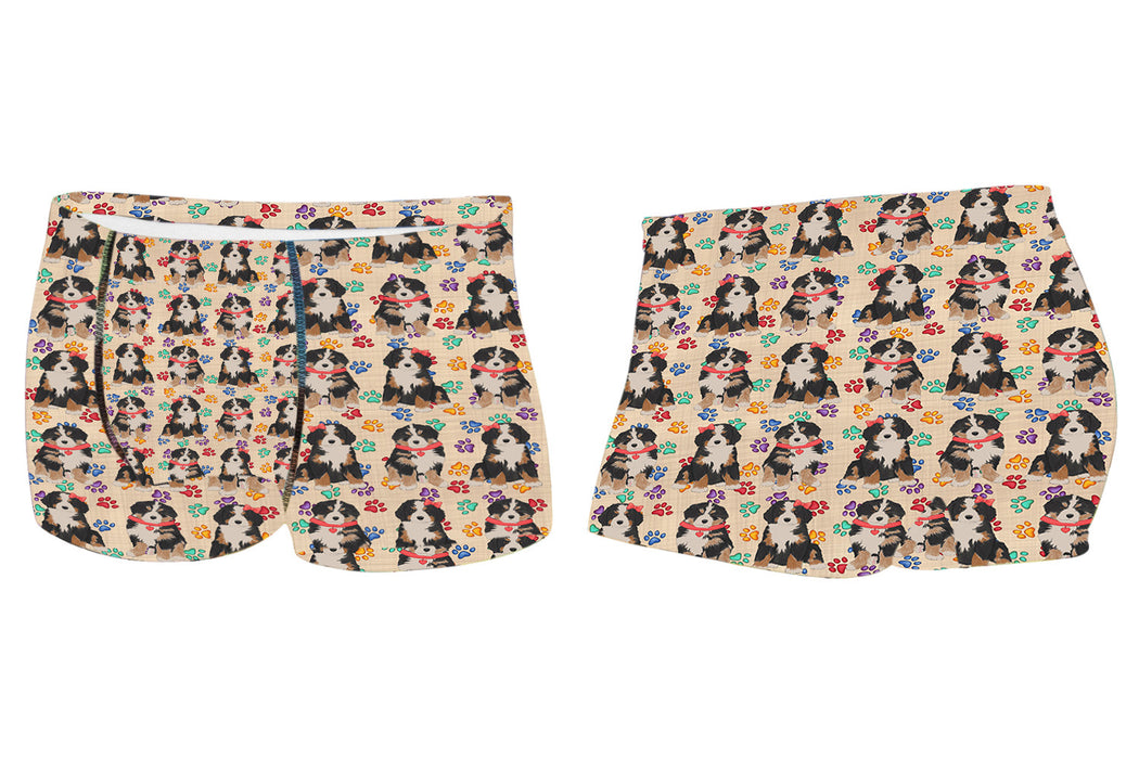 Rainbow Paw Print Bernese Mountain Dogs RedMen's All Over Print Boxer Briefs