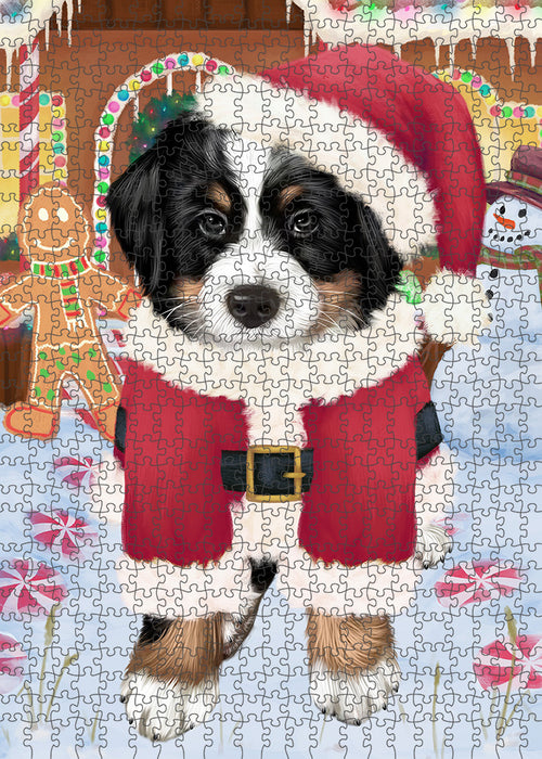Christmas Gingerbread House Candyfest Bernese Mountain Dog Puzzle with Photo Tin PUZL92916