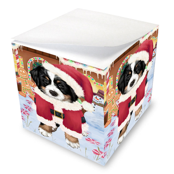 Christmas Gingerbread House Candyfest Bernese Mountain Dog Note Cube NOC54251