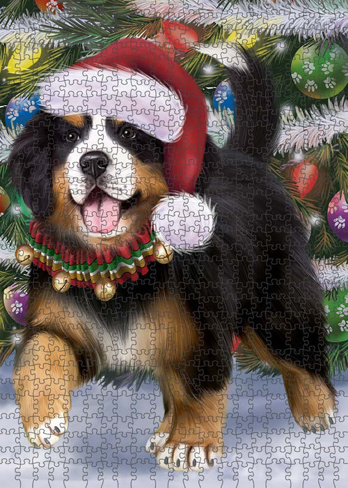Trotting in the Snow Bernese Mountain Dog Puzzle with Photo Tin PUZL89868