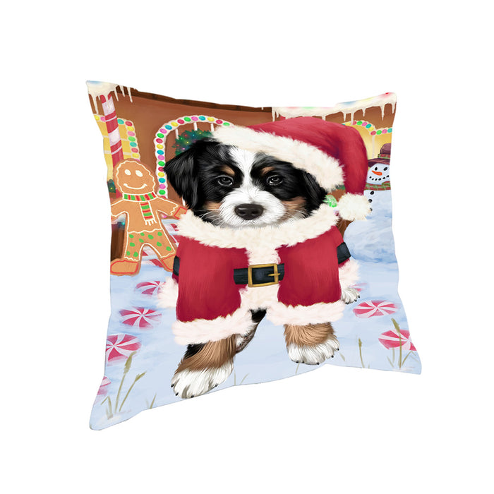 Christmas Gingerbread House Candyfest Bernese Mountain Dog Pillow PIL79008