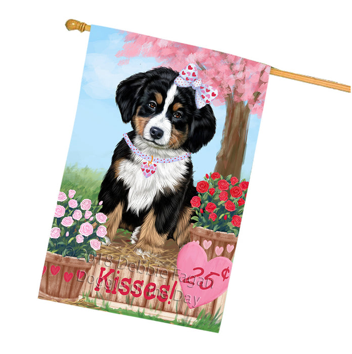 Rosie 25 Cent Kisses Bernese Mountain Dog House Flag FLG56506