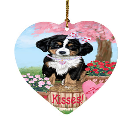Rosie 25 Cent Kisses Bernese Mountain Dog Heart Christmas Ornament HPOR56178