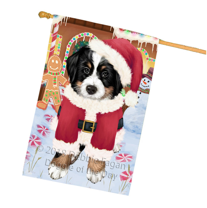 Christmas Gingerbread House Candyfest Bernese Mountain Dog House Flag FLG56863