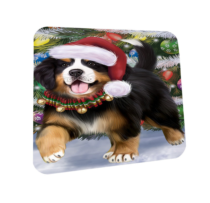 Trotting in the Snow Bernese Mountain Dog Coasters Set of 4 CST55374