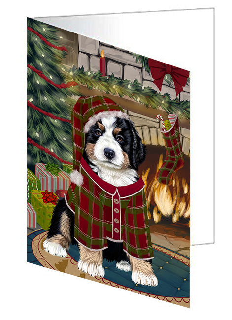 The Stocking was Hung Doberman Pinscher Dog Handmade Artwork Assorted Pets Greeting Cards and Note Cards with Envelopes for All Occasions and Holiday Seasons GCD70424