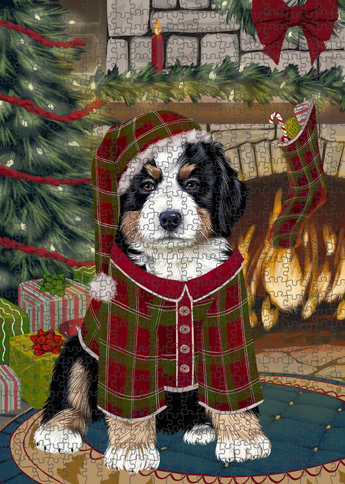 The Stocking was Hung Bernese Mountain Dog Puzzle with Photo Tin PUZL89036