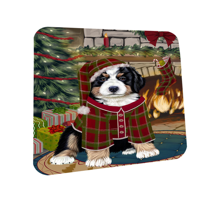 The Stocking was Hung Bernese Mountain Dog Coasters Set of 4 CST55166