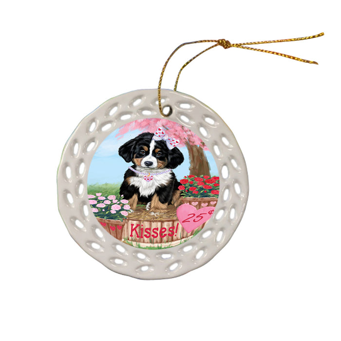 Rosie 25 Cent Kisses Bernese Mountain Dog Ceramic Doily Ornament DPOR56178