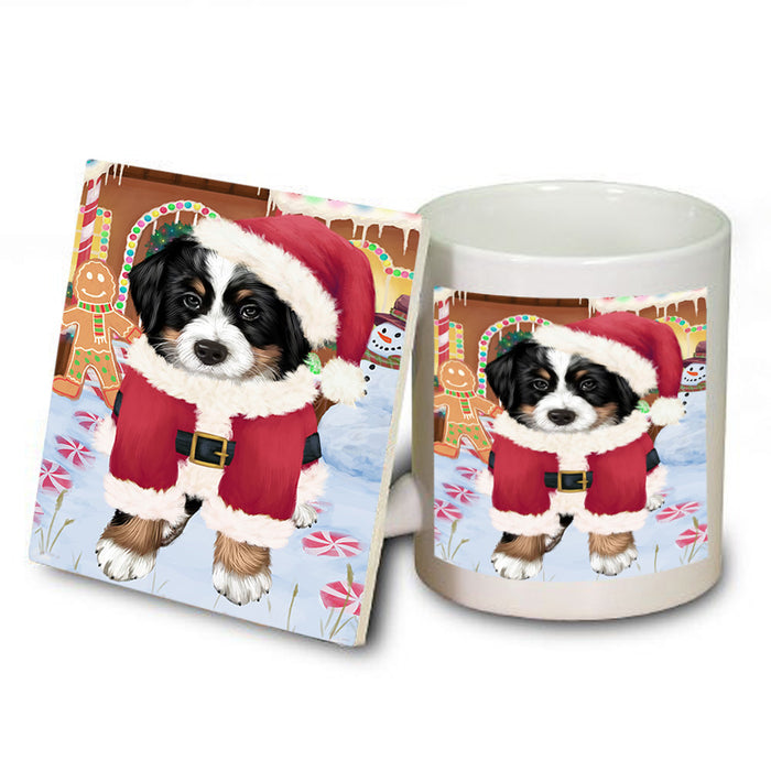Christmas Gingerbread House Candyfest Bernese Mountain Dog Mug and Coaster Set MUC56171