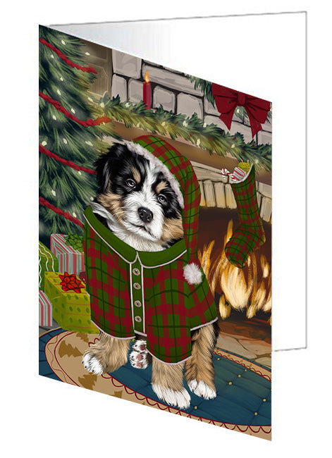 The Stocking was Hung Doberman Pinscher Dog Handmade Artwork Assorted Pets Greeting Cards and Note Cards with Envelopes for All Occasions and Holiday Seasons GCD70421